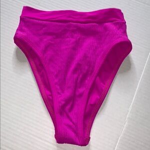 L SPACE Frenchi Bottom Bitsy Bikini Bottoms Hot Pink Ribbed XS TP